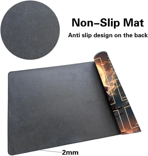 Miniatura 5 de MTG - Tapete de juego tamaño 24 x 14 pulgadas, bolsas de almacenamiento antideslizantes, ideal para entusiastas de los juegos de cartas, alfombrilla
