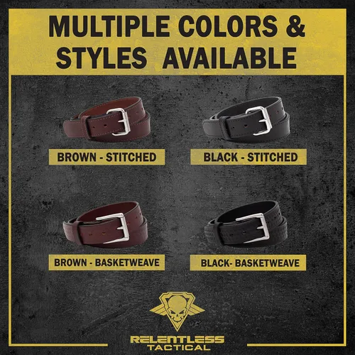 Miniatura 5 de Relentless Tactical El mejor cinturón de cuero para pistola Fabricado en Estados Unidos Cinturón oculto EDC para hombre Marrón