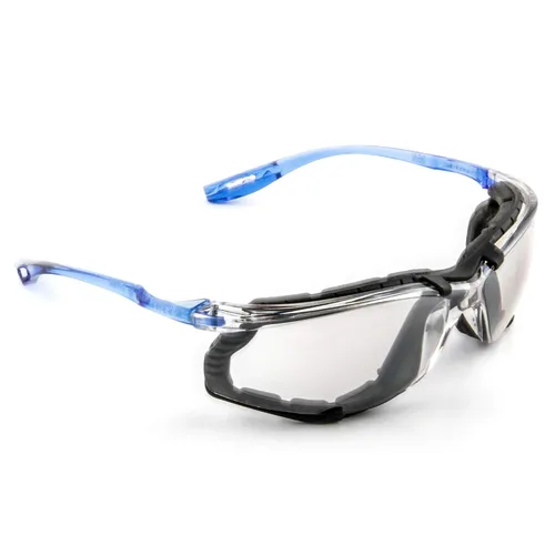 Miniatura 3 de 3M Gafas de seguridad, Virtua CCS, ANSI Z87, antiempañamiento, lentes con espejo, armazón azul, sistema de control de tapones de oído con cable