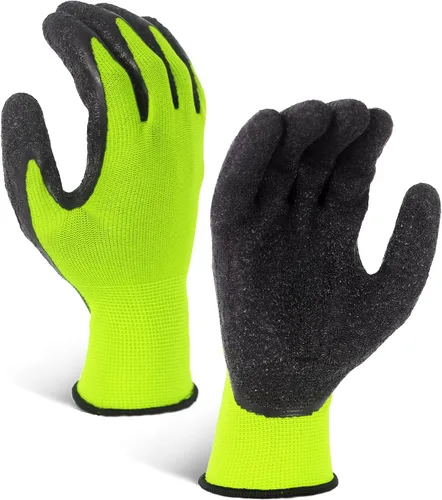 Miniatura 2 de Evridwear Guantes de trabajo de seguridad con recubrimiento de goma de látex arrugado aplicado a mano para hombres y mujeres, uso general múltiple