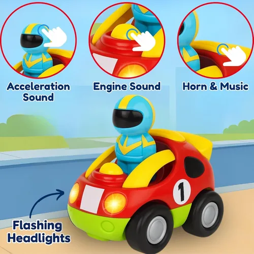 Miniatura 2 de Liberty Imports juguete de auto de carrera a radio control para niños pequeños caricaturas animadas (embalaje en inglés).