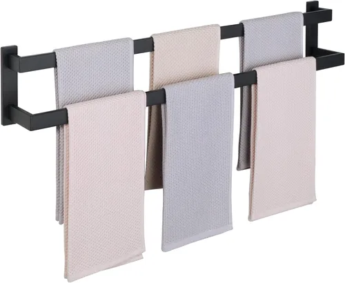 Miniatura 12 de Alise Barras de Toalla Dobles de 16 Pulgadas para Montaje en Pared de Baño, Toallero de Baño con Dobles Barras de Toalla para Lavabo de Baño, Barra