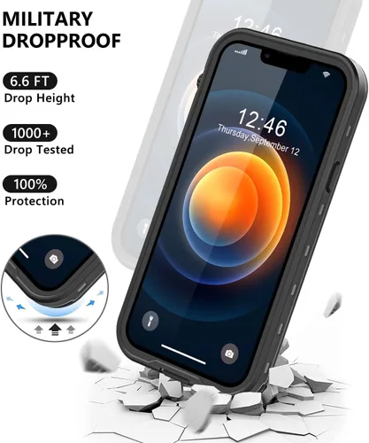 Miniatura 4 de Protebox Funda impermeable para iPhone 12 Mini con protector de pantalla integrado, a prueba de golpes, a prueba de polvo, protección de cuerpo