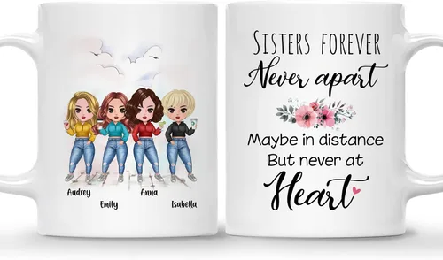 Miniatura 30 de GOSSBY Taza personalizada (2 Sisters) ¡Aparentemente somos problemas cuando estamos juntos, quién sabía! Taza personalizada para mejor amiga