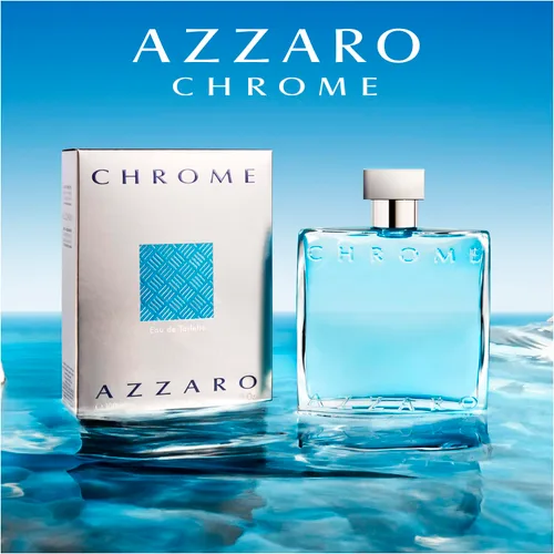 Miniatura 7 de Azzaro Eau de Toilette cromado, colonia acuática fresca para hombre, fragancia cítrica, amaderada y almizclada, notas frescas de bergamota, uso