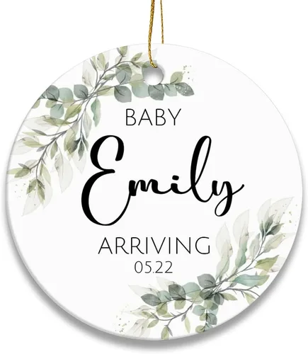 Miniatura 3 de Adorno de Navidad personalizado con nombre de la familia, accesorios de decoración para árbol de Navidad 2023, adornos de cerámica para puerta