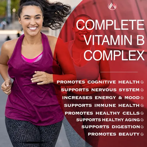Miniatura 8 de THE ENCLARE NUTRITION Vitamina B12 - Complejo de vitamina B con vitamina C, biotina, inositol, ácido fólico, vitaminas B, vitaminas B1, B2, B3, B4