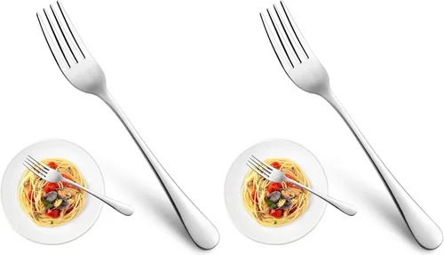 Miniatura 10 de Juego de 8 tenedores para cena, tenedores de acero inoxidable de grado alimenticio, tenedores de cubiertos para el hogar, cocina o restaurante
