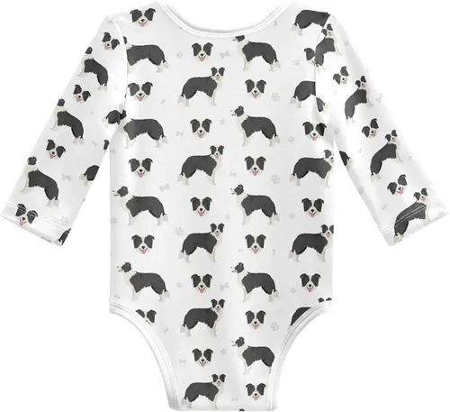 Miniatura 2 de vvfelixl Body de bebé negro Pug blanco manga larga algodón ropa de bebé para niños niñas 0-24 meses