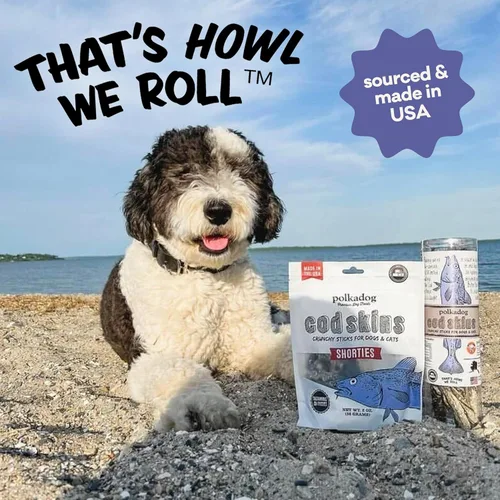 Miniatura 7 de Polkadog Pieles de bacalao para perros (4.7 onzas regulares) – Un solo ingrediente, piel de pescado capturada en la naturaleza, golosinas