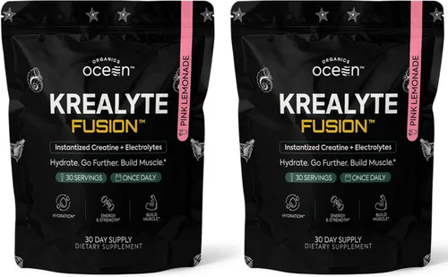 Miniatura 8 de Organics Ocean Krealyte Fusion - Monohidrato de creatina instantánea en polvo con electrolitos - Fuerza muscular, resistencia e hidratación
