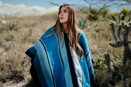 Miniatura 6 de Ponchos for Women, Alpaca Wool, Ponchos Adult, Poncho Sweater Women, Womens Poncho, Blue shawls and wraps