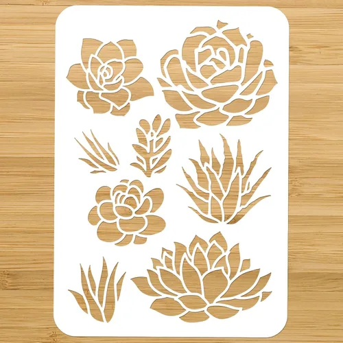 Miniatura 2 de NBEADS Plantilla de suculentas de aloe vera, plantillas de pintura reutilizables para plantas de jardín, manualidades, pintura de pared, plantillas