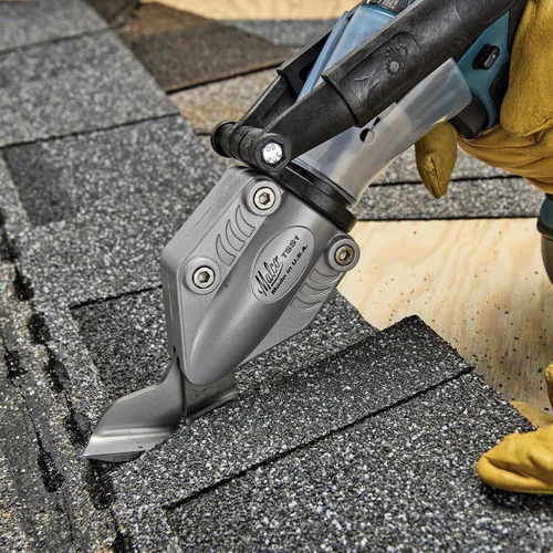 Miniatura 7 de Malco TSS1 Turbo Shear para tejas de asfalto - Mandíbula de bisel ancho, corte multicapa de 0.6 in, ajuste lateral de la cuchilla, control con una