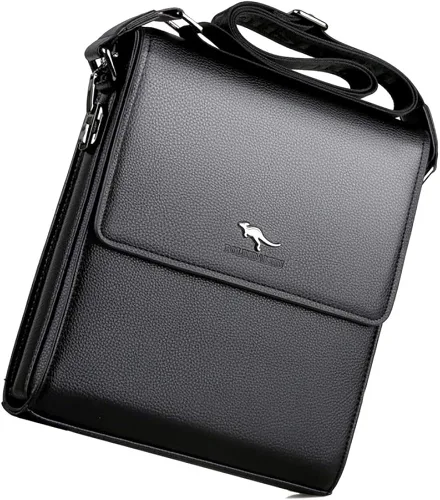 LederleiterUSA Bolso de hombro de los hombres retro bolso de cuero bolso Crossbody bolsa mensajero personalidad maletín