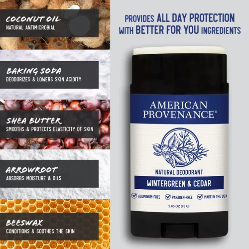 Miniatura 3 de American Provenance Desodorante totalmente natural para hombres y mujeres, desodorante sin aluminio que dura todo el día, fabricado en los Estados