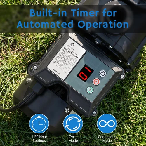 Miniatura 4 de Airthereal AquaMind AM12 Sand Filter Pump for Above Ground Pool, 12" Pool Sand Filter System with Timer, ½ HP Motor, High-Flow 2,642 GPH, 7-Way