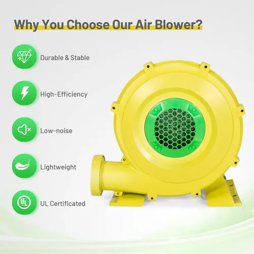 Miniatura 5 de Costzon Soplador de aire, soplador de 1.5 HP para casa de rebote, ventilador de bomba de 1100 W, soplador inflable comercial, perfecto para casa
