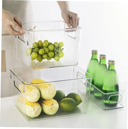 Miniatura 2 de SMASOLO Caja de almacenamiento transparente para refrigerador, versátil organizador de refrigerador para bebidas, frutas y verduras, organiza