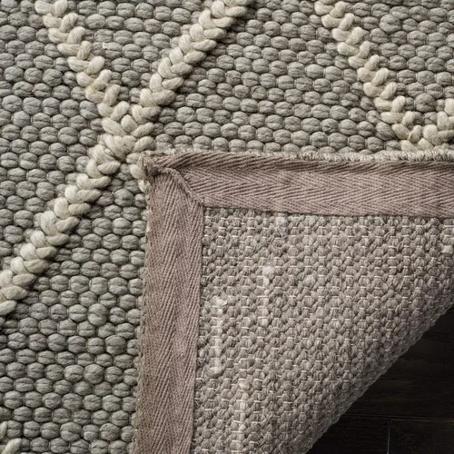 SAFAVIEH Colección Natura - Alfombra decorativa de 2 x 3 pies, gris, hecha a mano de lana y viscosa, ideal para áreas de alto tráfico en entrada,