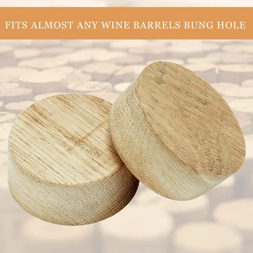 Miniatura 4 de Juexica 5 unidades de barril de vino de roble blanco, tapón cónico de madera de 2 pulgadas para barril de roble, bourbon, whisky, cerveza, vino