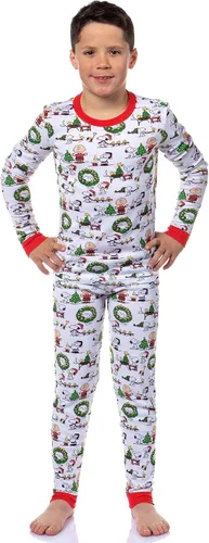 Miniatura 2 de INTIMO Peanuts - Pijama unisex para niños y niñas, diseño de Papá Noel, Snoopy Charlie Brown