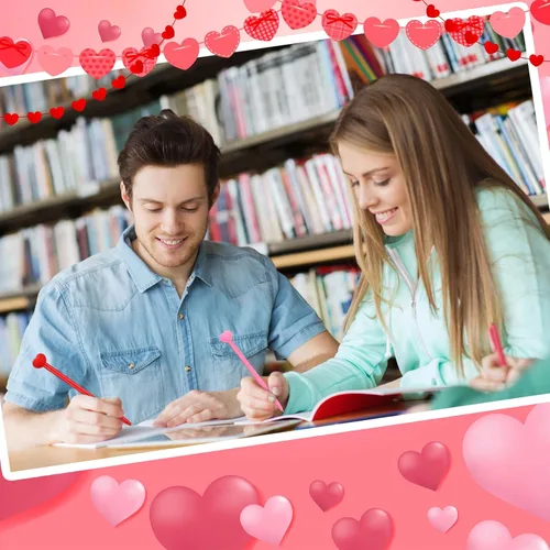 Miniatura 3 de Sayglossy 100 bolígrafos de corazón para el día de San Valentín, bolígrafos de tinta de gel a granel, regalo para compañeros de trabajo, vacaciones