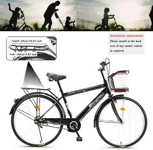 Miniatura 2 de Asiento de bicicleta para niños, asiento trasero de bicicleta de bebé, asiento trasero para niños, soporte de seguridad para bicicleta de adulto