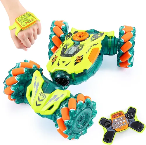 Miniatura 7 de A ALPHA Coche de control remoto, auto de acrobacias RC de doble cara giratorio de 360° 4WD 2.4GHz juguetes para niños de 5 a 7 a 13 años, regalo
