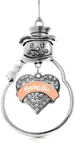 Miniatura 200 de Inspired Silver - Big Sis - Adorno de Navidad plateado - Adorno de árbol de Navidad con dije de corazón con circonita cúbica - Decoración colgante