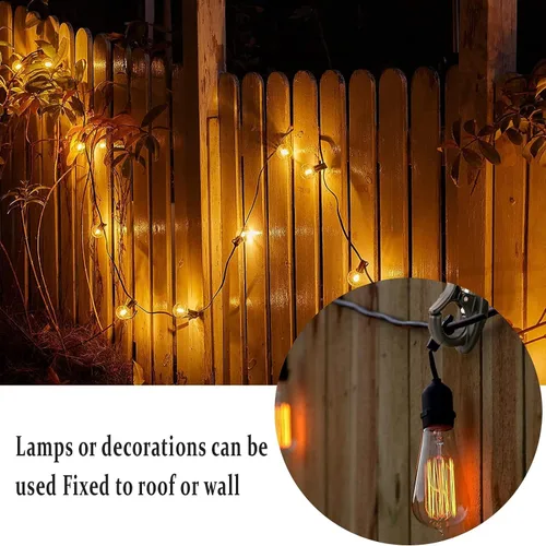 Miniatura 2 de Lewufe Ganchos para Luces de Cadena para Exteriores, Ganchos de Tornillo para Colgar Luces de Navidad, Ganchos Colgantes para Luces de Patio, Cable