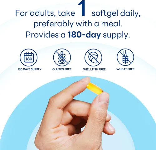 Miniatura 6 de Vitamin World Suplemento de aceite de pescado Omega 3 Triple Strength de 1360 mg, 950 mg de ácidos grasos omega-3 activos con EPA y DHA, apoya