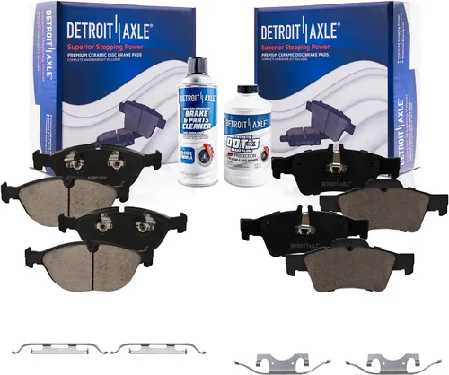 Miniatura 25 de Detroit Axle - Pastillas de freno de cerámica delanteras Reemplazo de pinza de freno derecha para Dodge Ram 1500 Dakota, Ram 1500 Classic - Juego