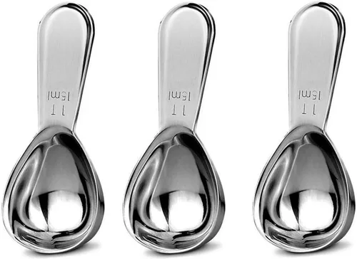 Miniatura 9 de Cuchara de café, juego de cucharas de café de acero inoxidable, 1 cucharada (15ml) y 1 cucharadas (30ml), cuchara medidora, cuchara medidora
