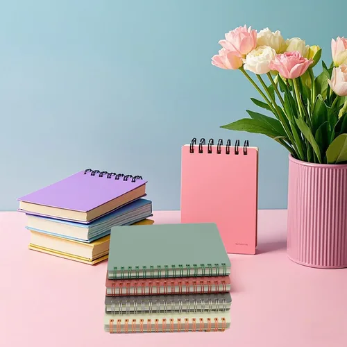 Miniatura 9 de YIHUANYIFA 4pcs A6 Spiral Notebooks 8mm Ruled 5.7 x 4.1 inch Hardcover 160 Pages Journals for Work Students Study and Notes (4, Dark color)