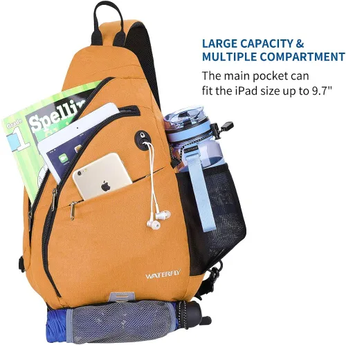 Miniatura 5 de WATERFLY - Mochila casual tipo bandolera, para llevar en el pecho