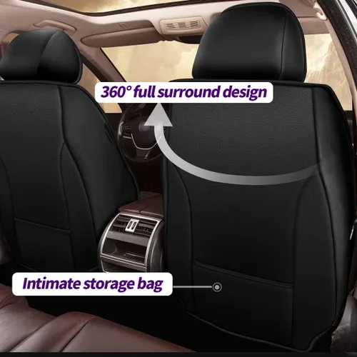 Miniatura 3 de Fundas de asiento de auto para Ford Fusion 2010-2020: juego completo de fundas protectoras de asiento impermeables de piel sintética compatible