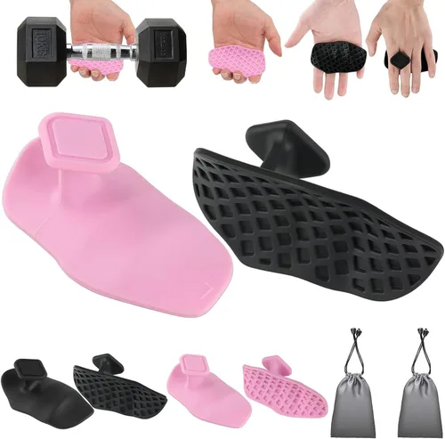 Miniatura 9 de 4 unidades de agarre de ripta para levantamiento de pesas y peso muerto, guantes de goma antideslizantes ergonómicos para hombres y mujeres
