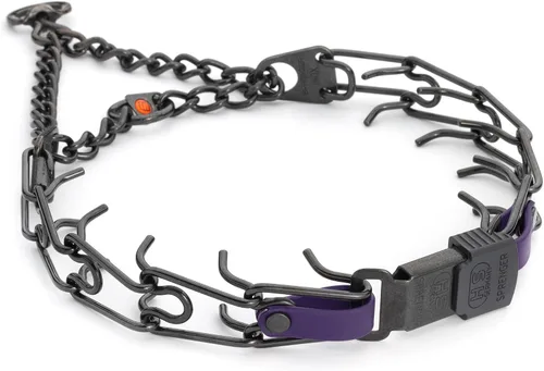 Miniatura 21 de Collar para Perro Herm Sprenger de Acero Inoxidable Negro con Hebilla de Liberación Rápida ClicLock y Inserción de Biothane Collar de Entrenamiento