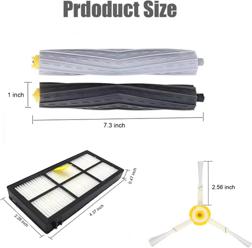 Miniatura 3 de Piezas de repuesto para aspiradora iRobot Roomba 800 900 Series 805 850 860 861 866 870 871 880 890 960 980 980 981 985, 4 filtros, 4 cepillos