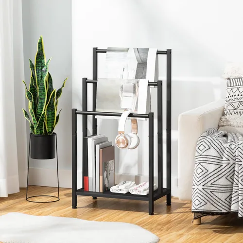 Miniatura 3 de HOOBRO Toallero de pie independiente, estante de manta de 3 niveles, soporte para mantas para baño, 16.9 pulgadas de largo x 11 pulgadas de ancho x