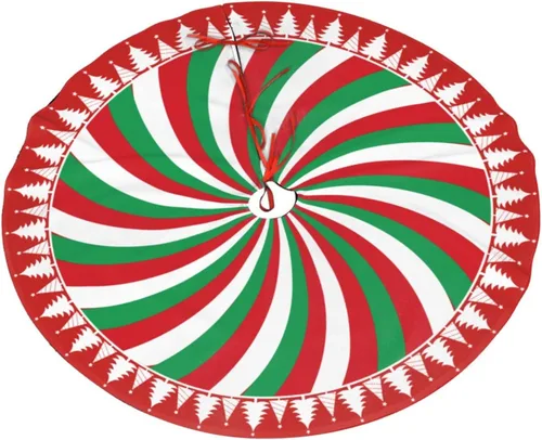 Miniatura 7 de Falda de Árbol de Navidad con Diseño de Dulces en Remolino de 36 Pulgadas, Alfombra de Árbol de Navidad, Decoración de Fiesta Navideña de Invierno 7