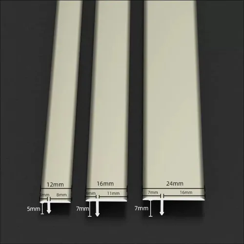Miniatura 5 de HCZION Tiras de umbral para puertas, tiras de transición para moldura en T, tira divisora plana con moldura en T, reductor de umbral de puertas