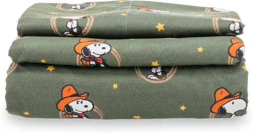Miniatura 14 de Berkshire Blanket Peanuts® - Juego de sábanas para niños, tamaño individual, 3 piezas, lindo personaje Snoopy impreso, sábanas de microfibra suave