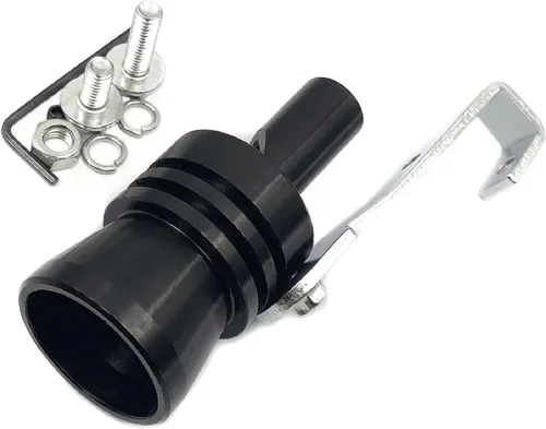 Miniatura 5 de DEVMO Silenciador de escape universal de aleación de aluminio de tamaño XL, silenciador de tubo de escape de sonido turbo para coche (XL-negro)