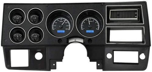 Dakota Digital 73 - 87 Chevy GMC Pickup Truck VHX Analog Dash Gauges Negro Aleación Azul VHX-73C-PU-K-B