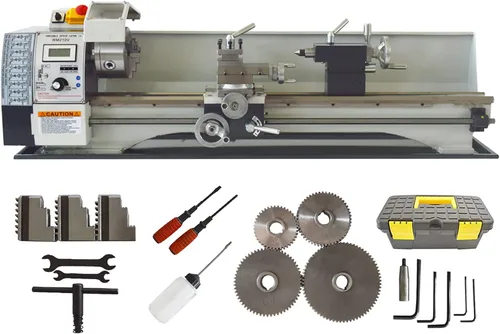 Miniatura 11 de Techtongda Torno de banco de velocidad variable de 8 x 16 pulgadas con torno de banco de motor sin escobillas de 900 W, 110 V MT5