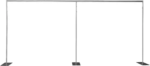 Miniatura 10 de CNCEST Kit de soporte para telón de fondo con base de acero, 10 x 10 pies, 10 x 20 pies, sistema de soporte de fondo de boda resistente, soporte