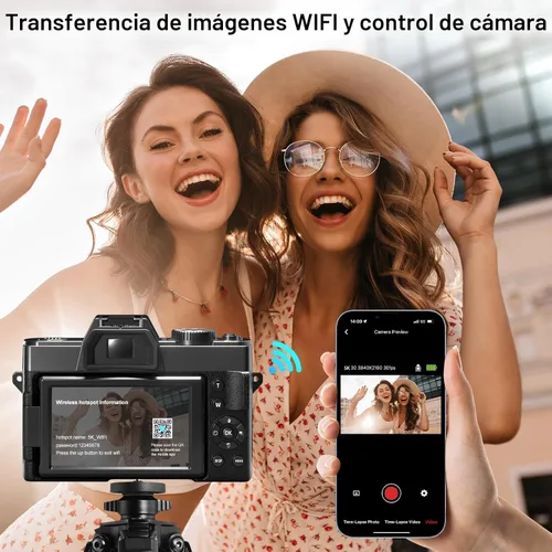 Miniatura 7 de NBD Cámaras digitales 5K para fotografía – Cámara de viaje con zoom de 16X con pantalla abatible de 180°, cámaras de vlogging de 64MP para YouTube
