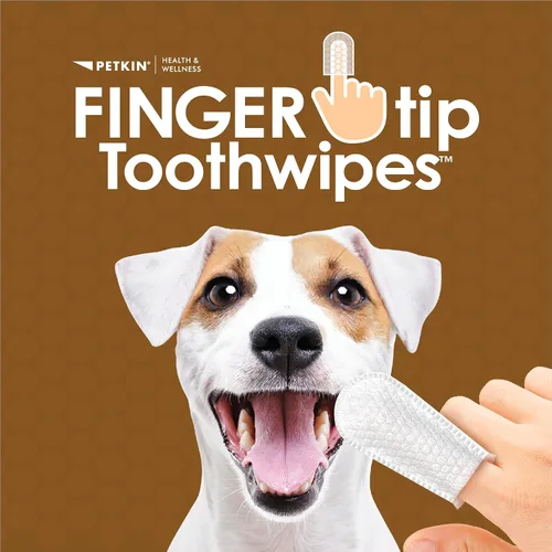 Miniatura 2 de Petkin Toallitas dentales para perros y gatos, 50 toallitas para dedos, sin cordones, ajuste cómodo, tela de microcerdas, limpia dientes, encías
